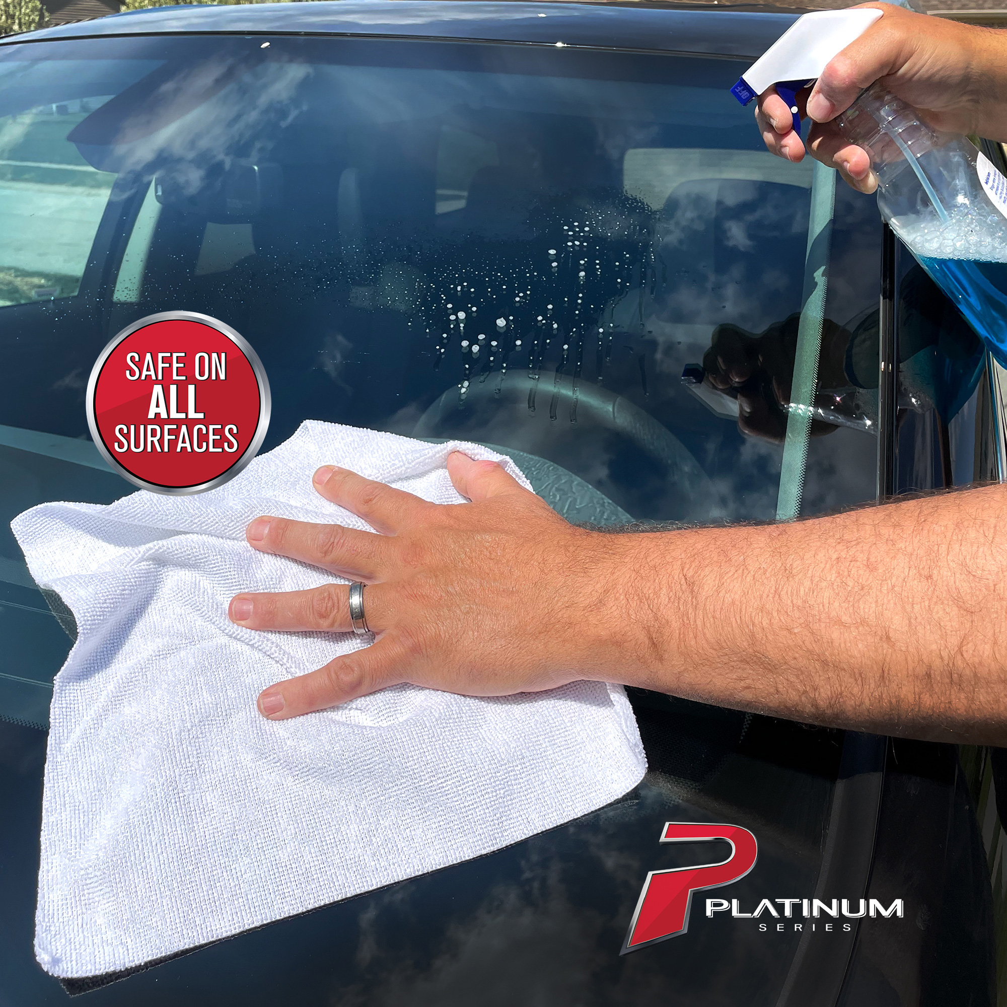 Unique Bargains Microfibre Car Drying Towel 40 x 40cm Car Drying Cloth 1200  GSM Highly Absorbent Grey Black 3pcs